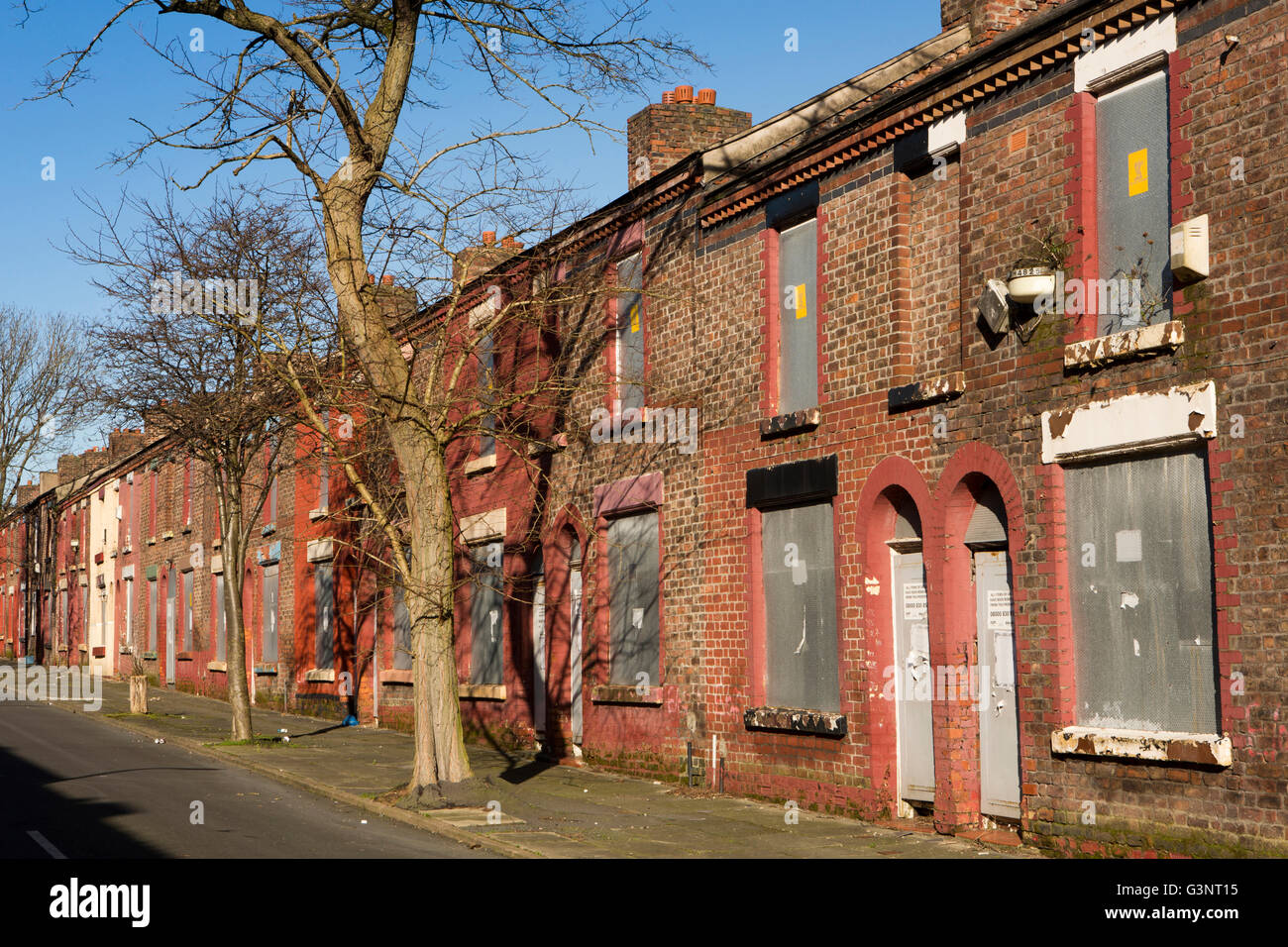 Merseyside, Liverpool, la historia de los Beatles, Dingle, Madryn Street, infancia, el hogar del Beatle Ringo Starr Foto de stock