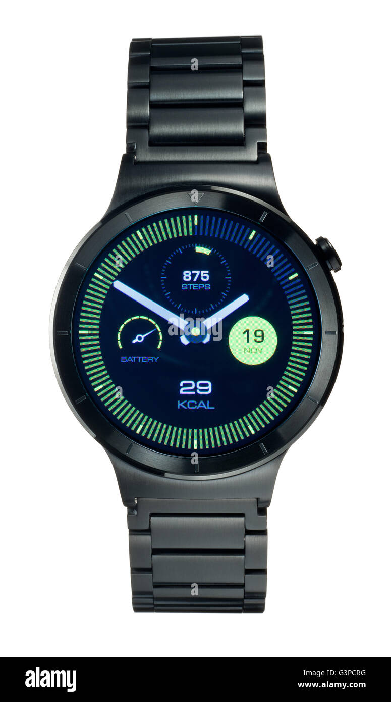 Huawei watch. Smartwatch dispositivo con marca/caras intercambiables.  Sensor de frecuencia cardíaca, barómetro, giroscopio y acelerómetro  Fotografía de stock - Alamy