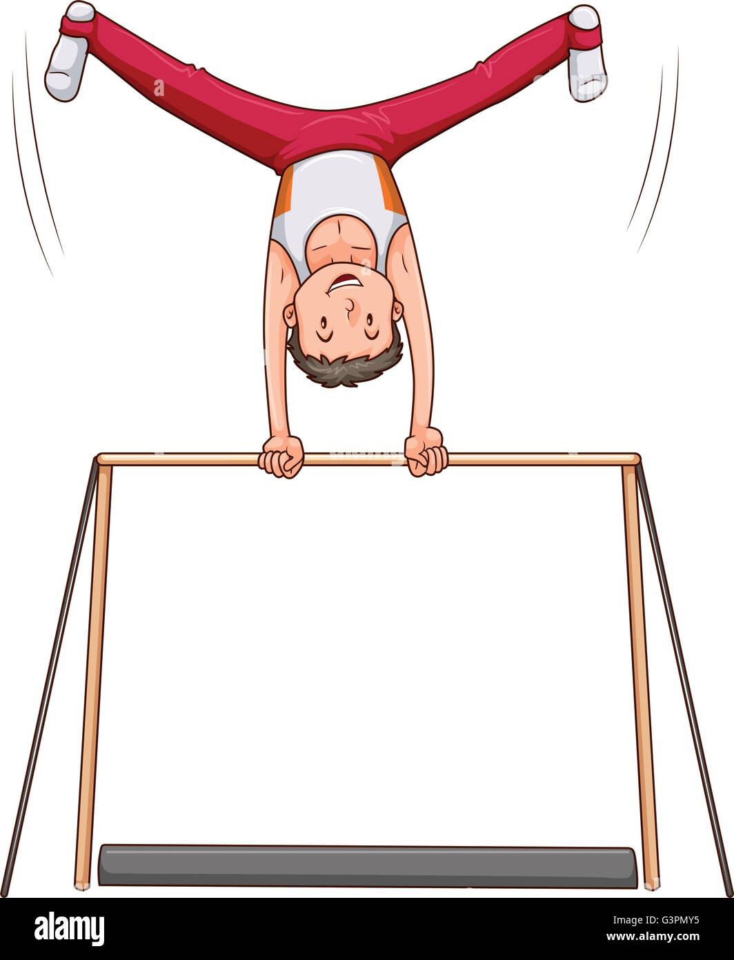 Hombre Que Hace La Gimnasia En Las Barras Paralelas Ilustración  Ilustraciones svg, vectoriales, clip art vectorizado libre de derechos.  Image 58803061