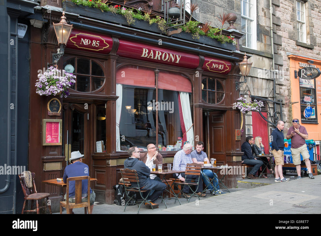 Baronía, bares y pubs, Edimburgo, Escocia, Reino Unido Foto de stock