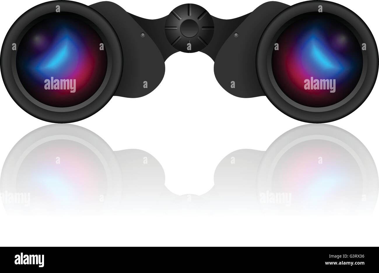 Los binoculares sobre un fondo blanco. Ilustración vectorial Imagen
