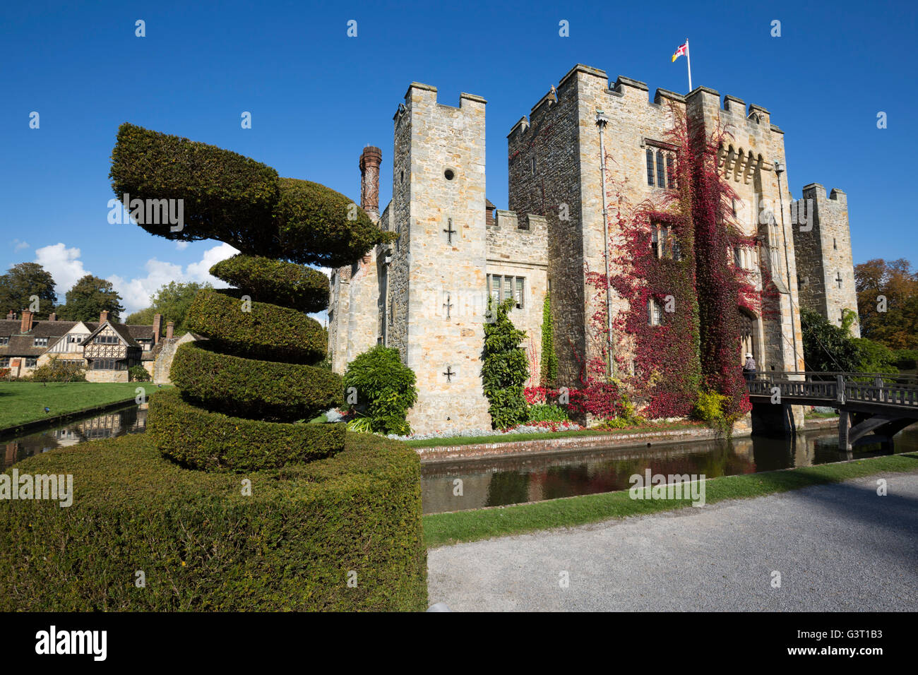El castillo de Hever y jardines, Hever, Kent, Inglaterra, Reino Unido, Europa Foto de stock
