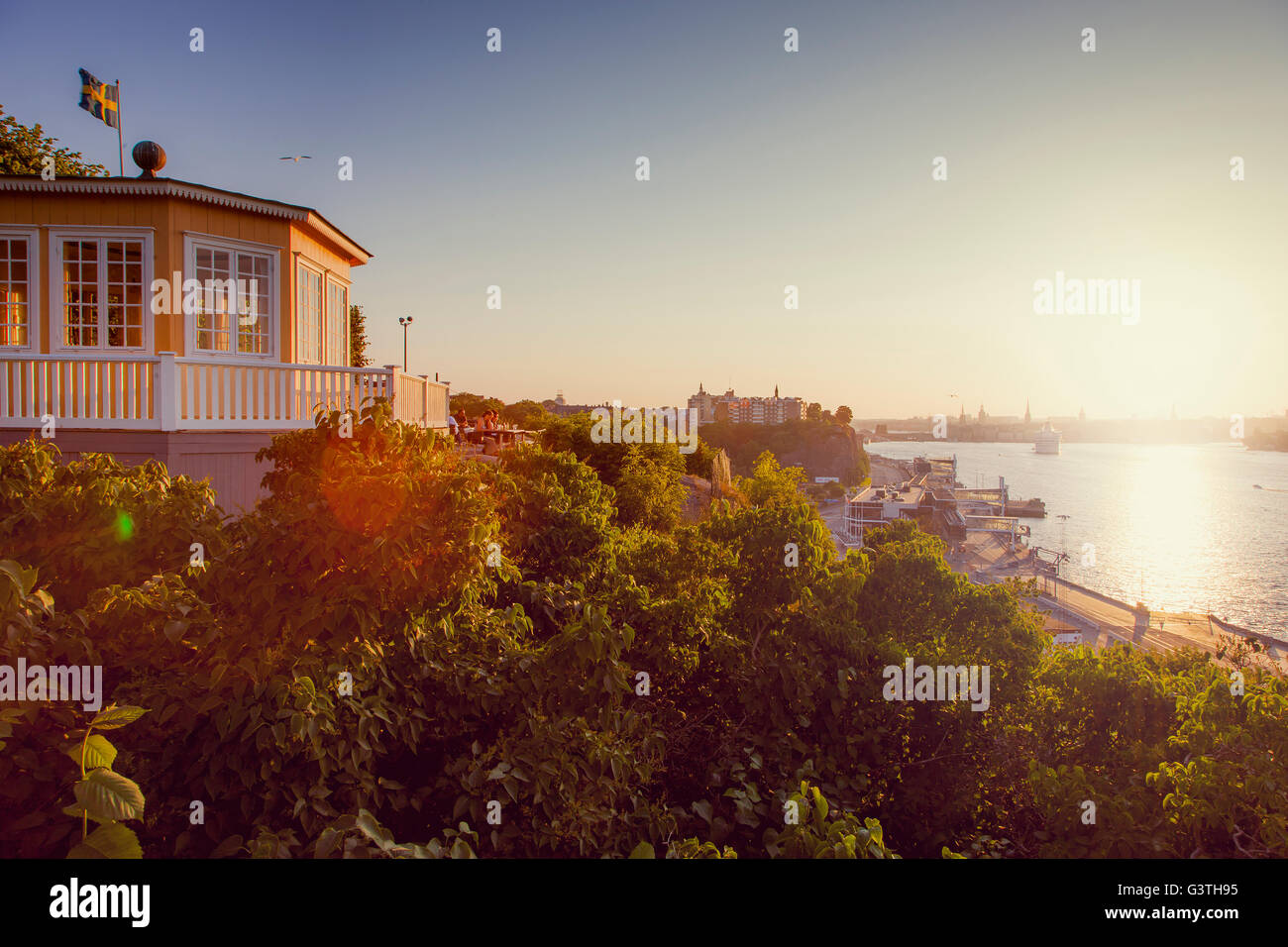Suecia, Estocolmo, Sodermalm, Casa en el sol de la mañana Foto de stock