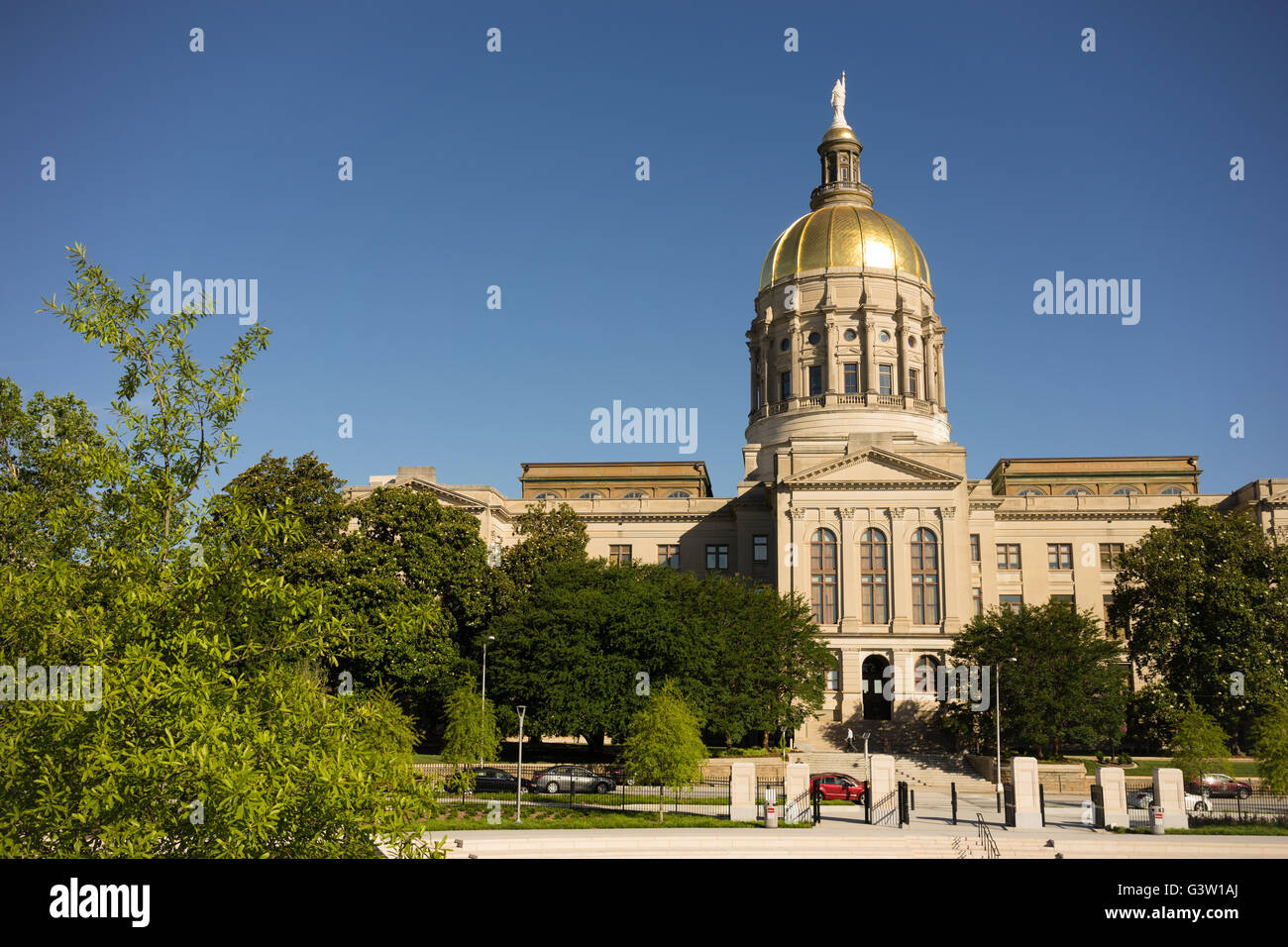 La capital del estado de Georgia en Atlanta cúpula dorada de la arquitectura de la ciudad Foto de stock