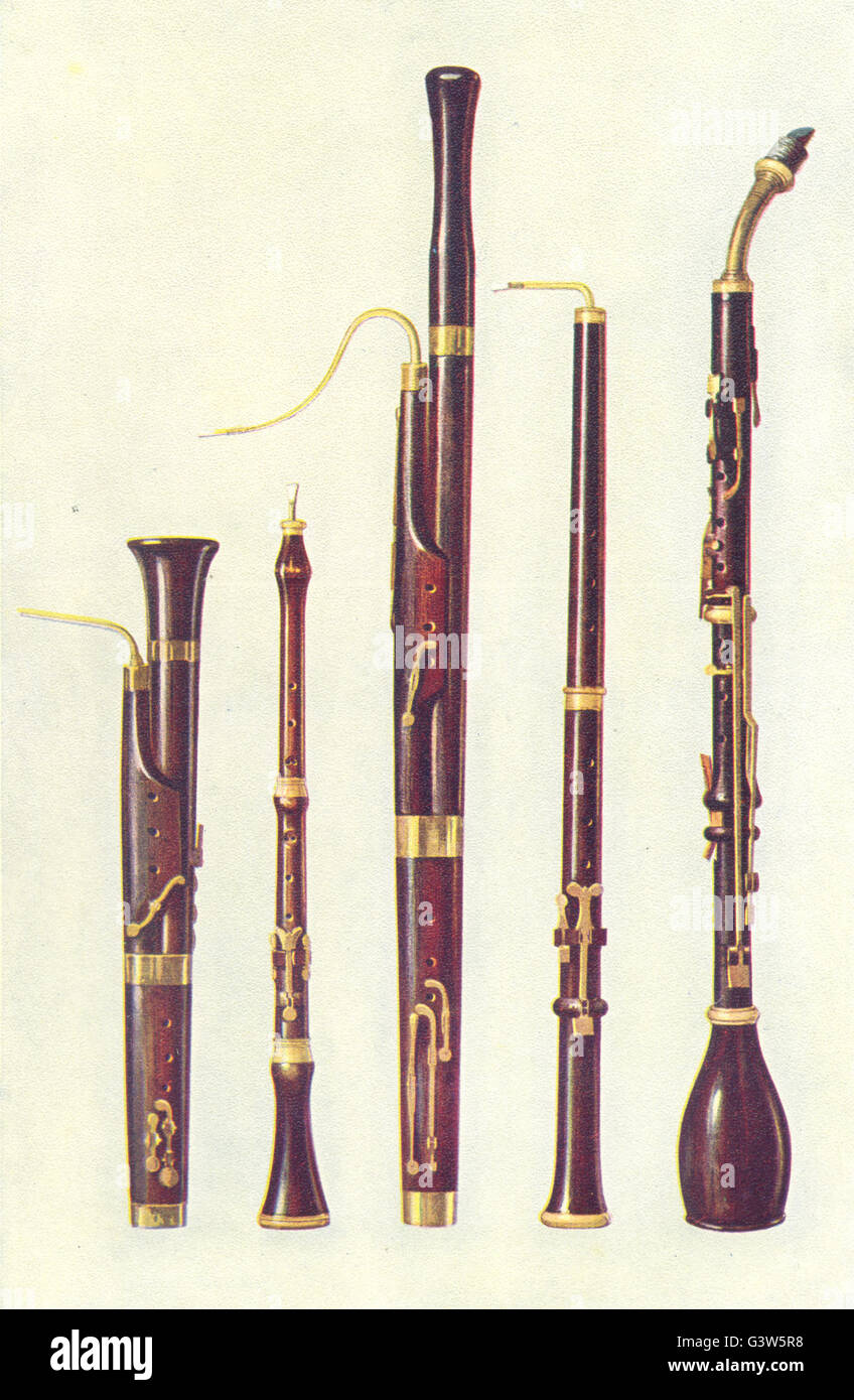 Instrumentos musicales: Dolciano Fagot Oboe da Caccia Basset Horn, 1945  imprimir Fotografía de stock - Alamy
