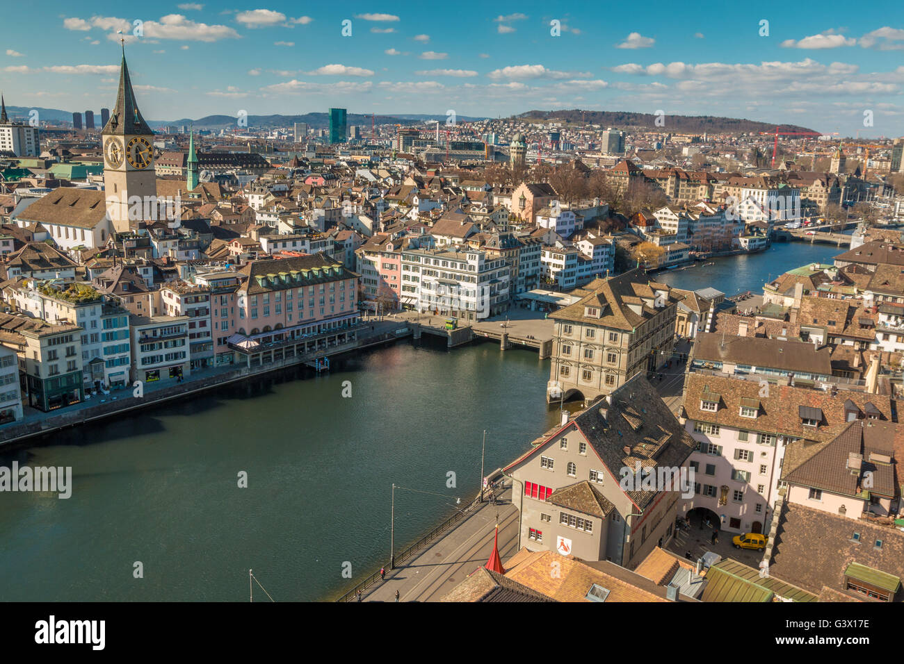 Vista panorámica de Zurich Foto de stock