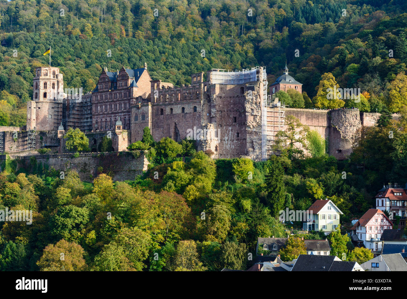 Castillo, Alemania, en el Estado federado de Baden-Württemberg, Kurpfalz, Heidelberg Foto de stock