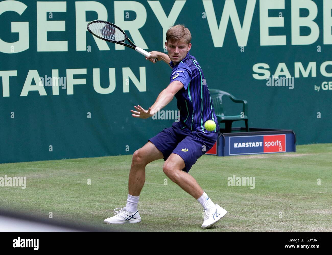 Halle, Renania del Norte-Westfalia, Alemania. 16 de junio de 2016. Gerry Webber Open tenis torneo. David Goffin ( BEL ) Crédito: Además de los deportes de acción Images/Alamy Live News Foto de stock