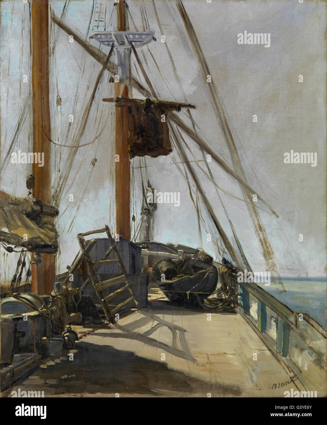 Edouard Manet - La cubierta de la nave Foto de stock