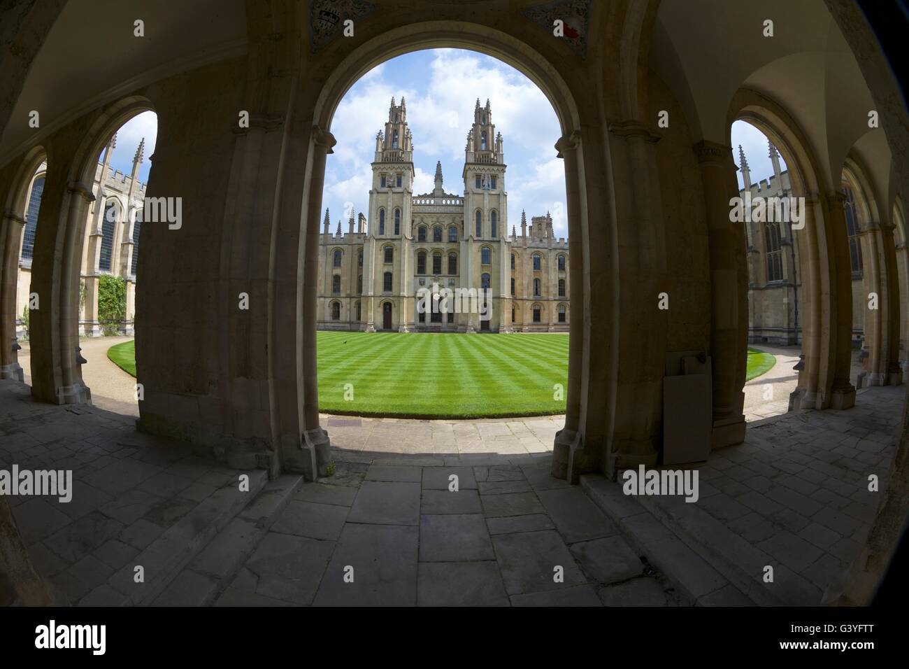 All Souls College, Oxford University Campus, Oxfordshire, Inglaterra, Reino Unido, Europa Foto de stock