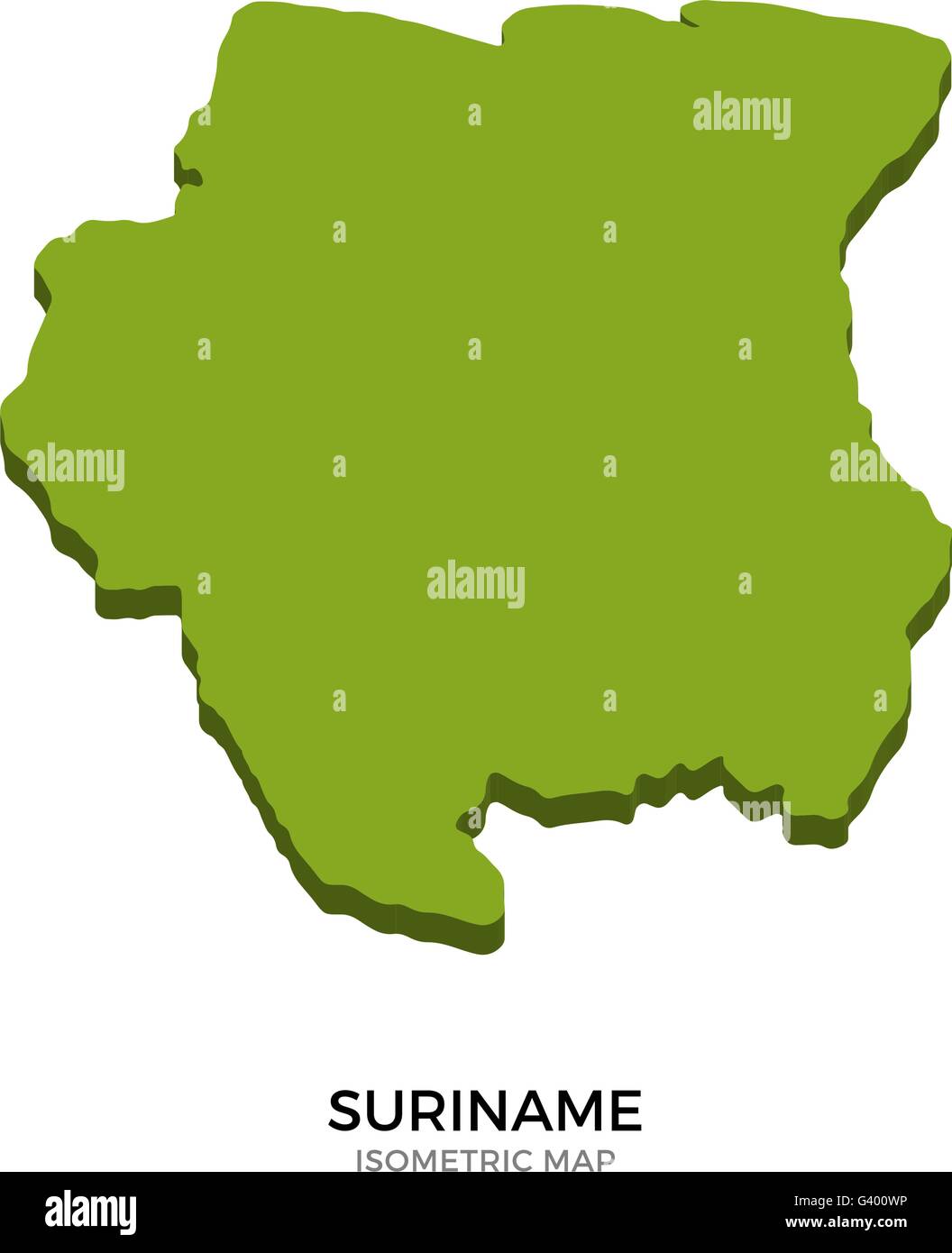 Mapa isométrico de Suriname detallada ilustración vectorial Ilustración del Vector