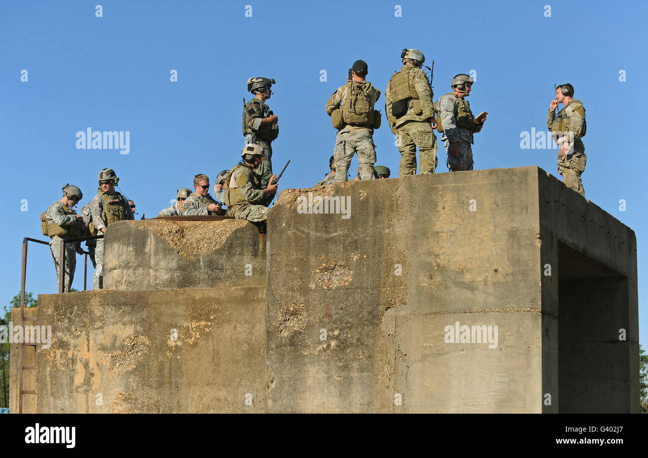 Soldados de Operaciones Especiales de EE.UU. durante el ejercicio Emeral Guerrero. Foto de stock