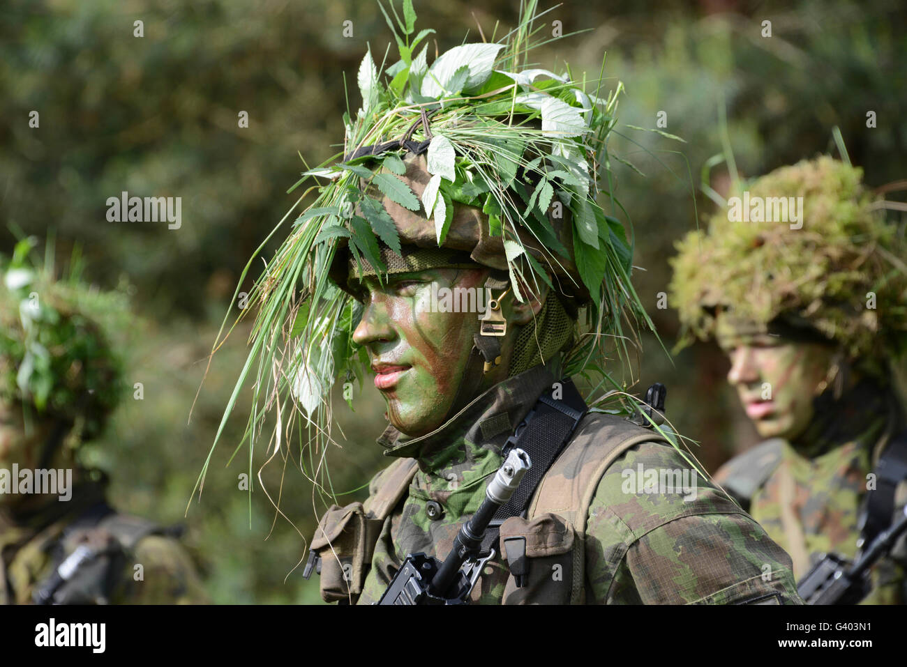 Una formación básica lituano soldado. Foto de stock