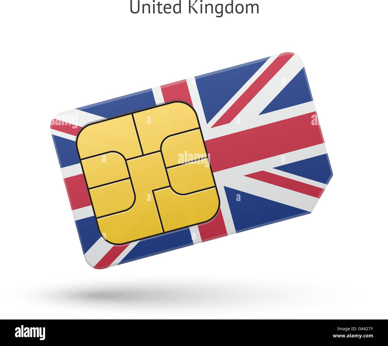 Reino Unido de tarjetas SIM de telefonía móvil con la bandera Imagen Vector  de stock - Alamy