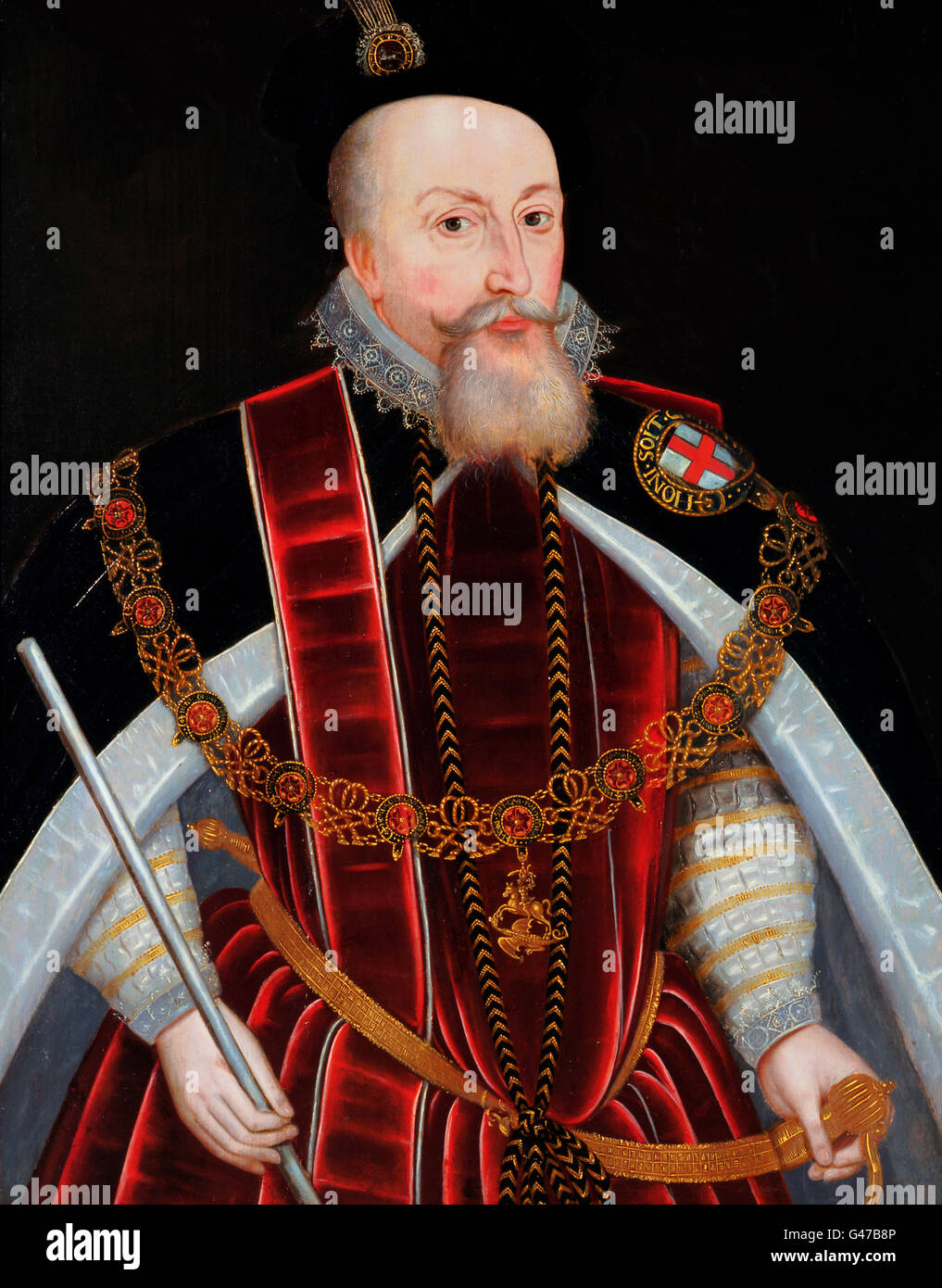 Robert Dudley, primer Conde de Leicester , c.1595 Foto de stock