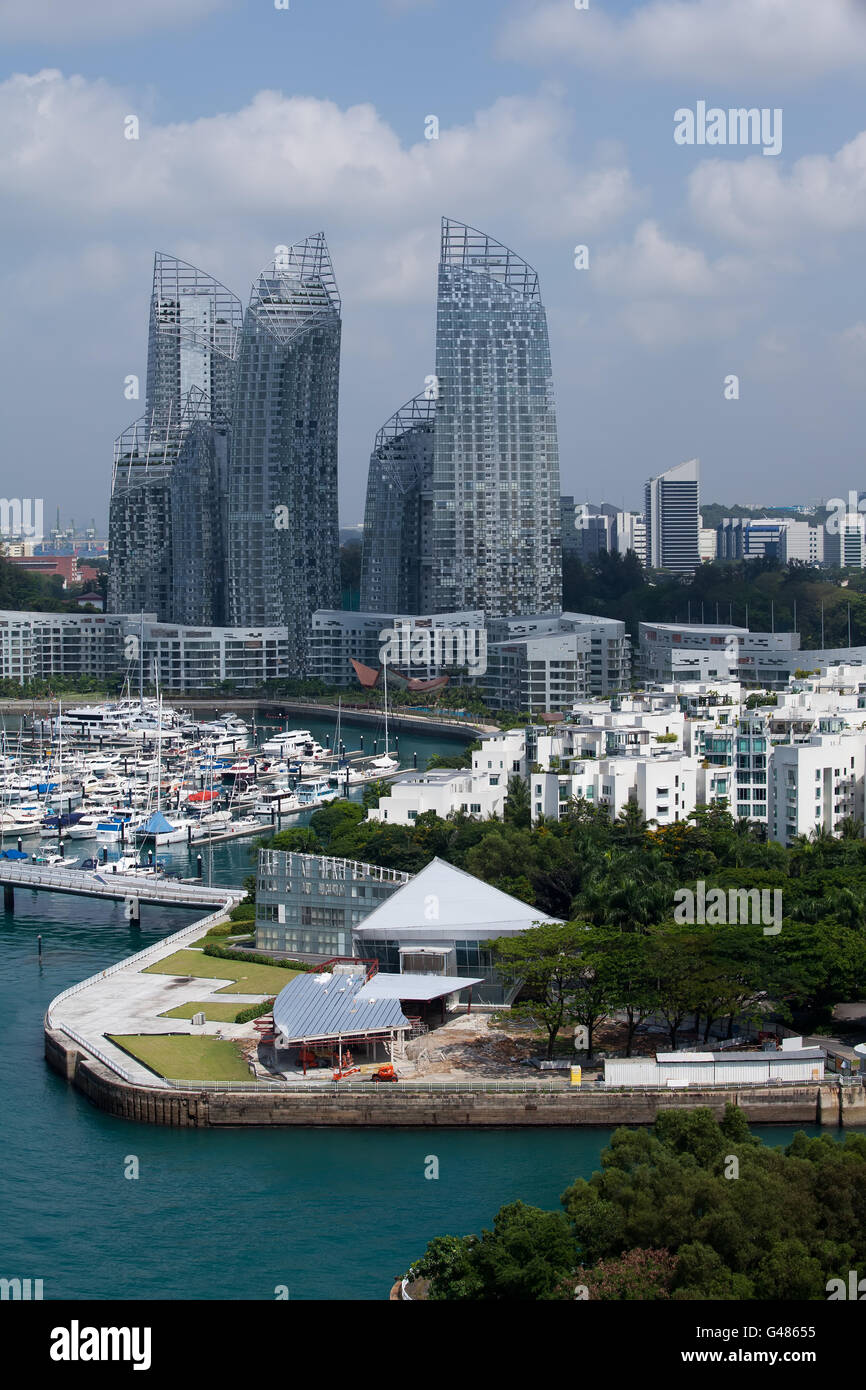 Keppel Bay Marina, Singapur Foto de stock