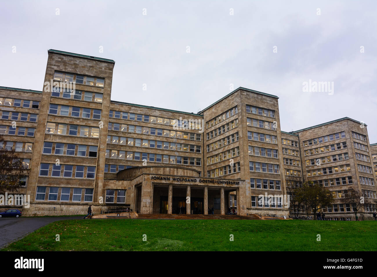 Universidad Johann Wolfgang Goethe : antigua IG Farben edificio o edificio Poelzig, Alemania, Hessen, Hesse, , Frankfurt am Main Foto de stock