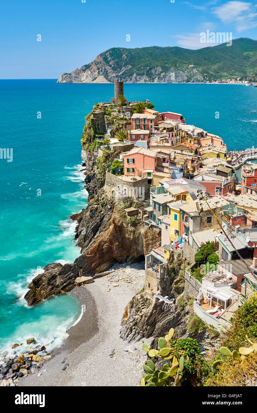 Vernazza, Cinque Terre, Liguria, Italia Foto de stock