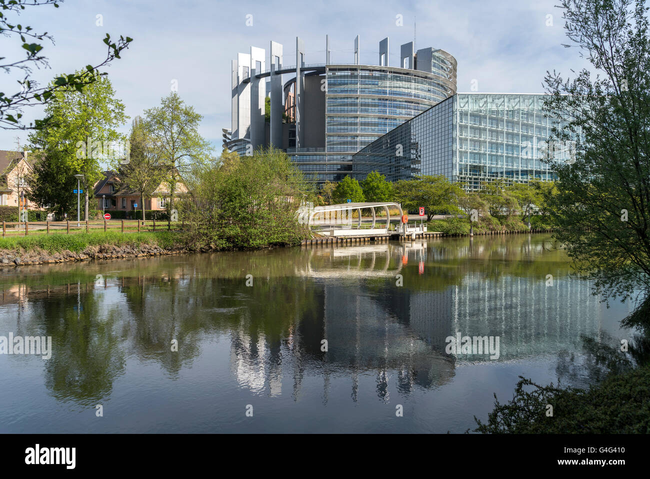 Edificio del Parlamento Europeo en Estrasburgo, Alsacia, Francia Foto de stock