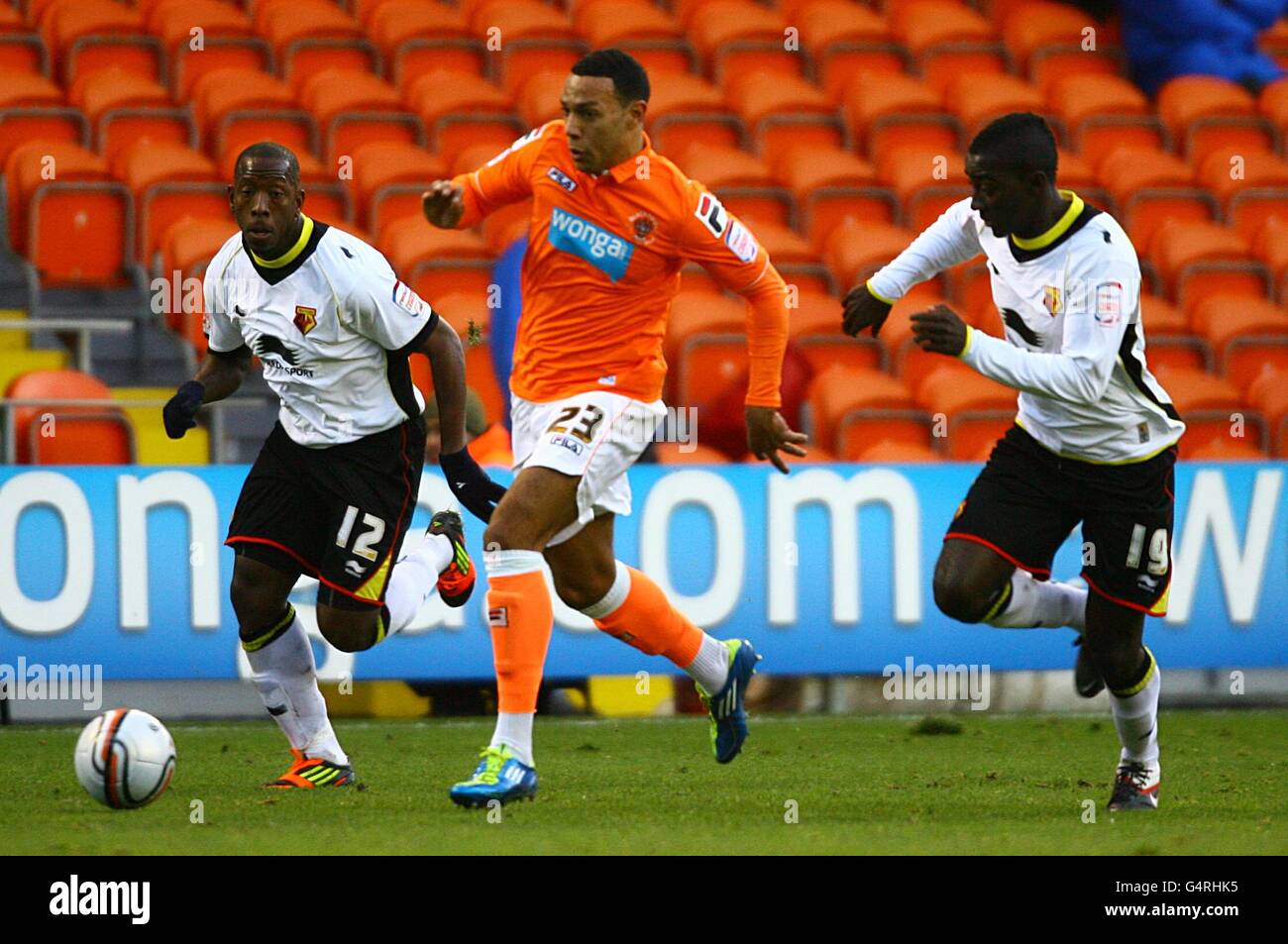 Fútbol - Campeonato de la Liga de Fútbol de npower - Blackpool v Watford - Bloomfield Road. Matt Phillips de Blackpool en acción Foto de stock