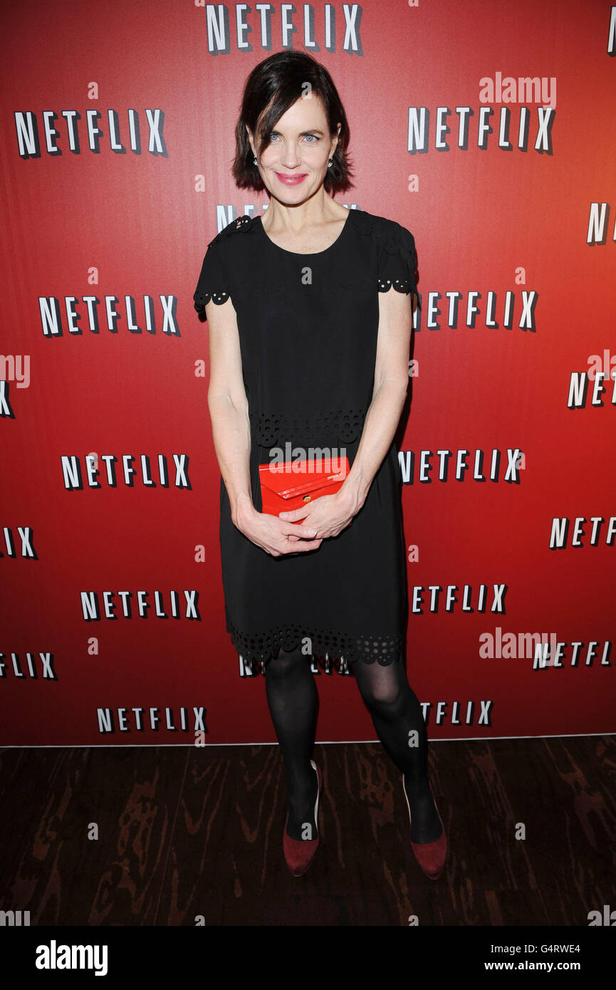 Elizabeth McGovern en la fiesta de lanzamiento del Reino Unido para Netflix en Sketch en Londres. Netflix es el servicio de transmisión de cine y televisión líder del mundo. Foto de stock