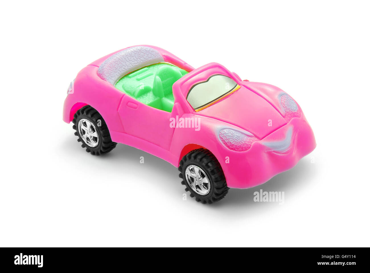 coche de juguete rosa Foto de stock
