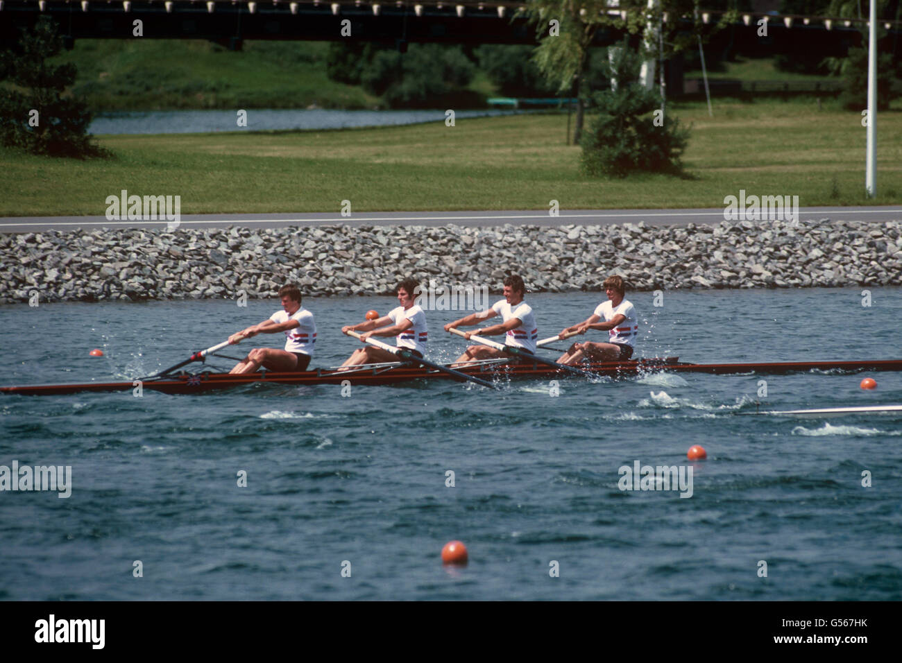 Juegos Olímpicos de Montreal 1976 - Remo - Hombres Coxless Fours - Cuenca  del Olímpico, Île Notre-Dame - Quebec, Canadá Fotografía de stock - Alamy