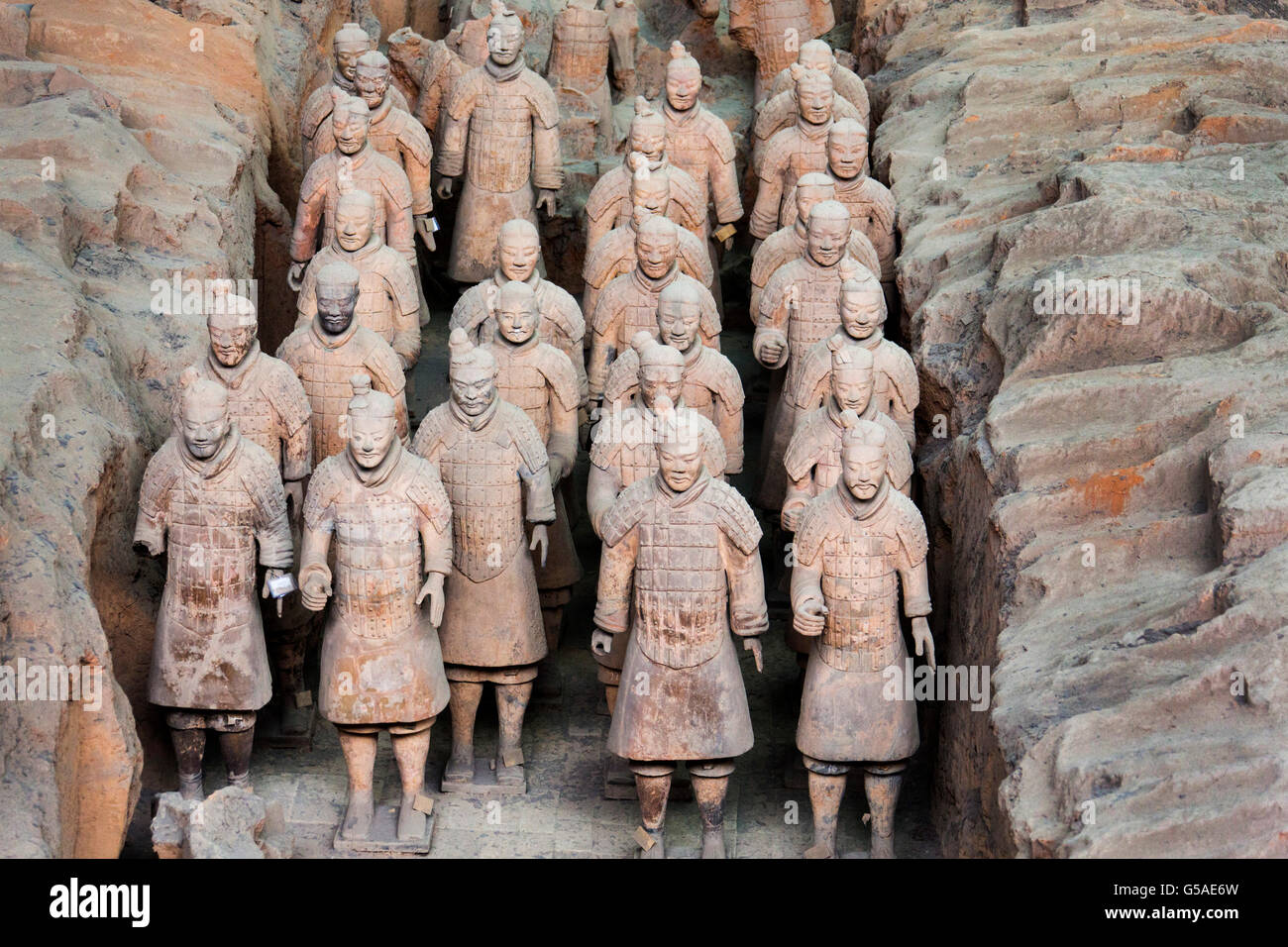 El Ejército de terracota del emperador Qin Shi Huang, distrito de Lintong, Xi'an, provincia de Shaanxi China Foto de stock