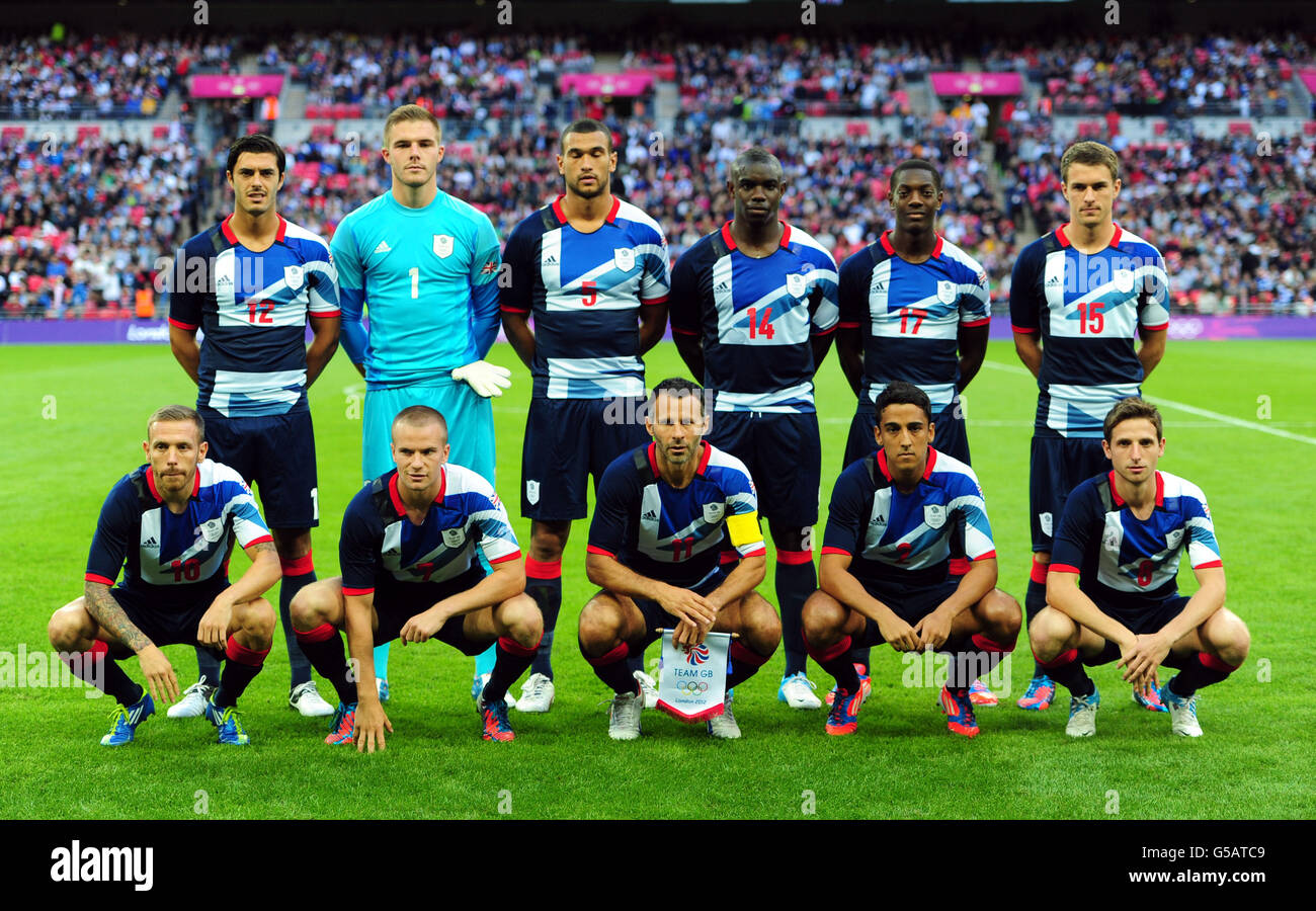 Juegos Olímpicos de Londres - Día 2. Grupo del equipo de Gran Bretaña en el Wembley Stadium, Londres. Foto de stock