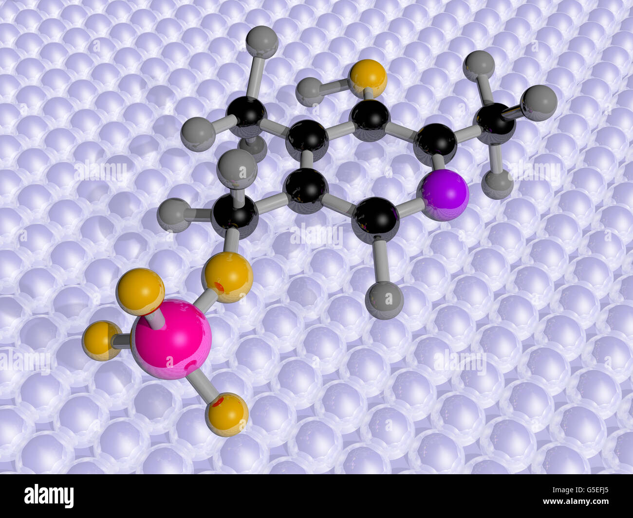 La ciencia molecular de representación 3D de vitamina B6 Foto de stock