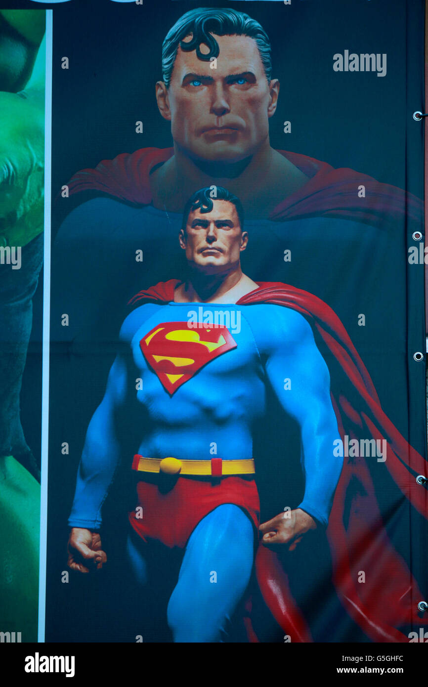 Morir "Superman"-Comicfigur, Berlín. Foto de stock