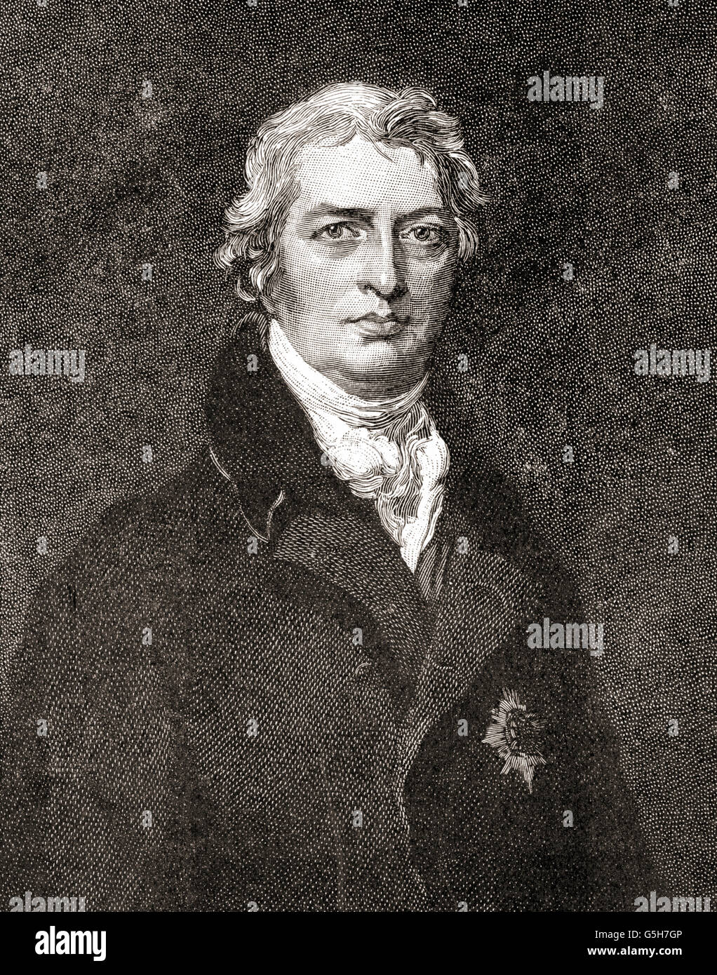 Robert Banks Jenkinson, segundo Conde de Liverpool, 1770 - 1828. Político inglés y el Primer Ministro del Reino Unido. Foto de stock