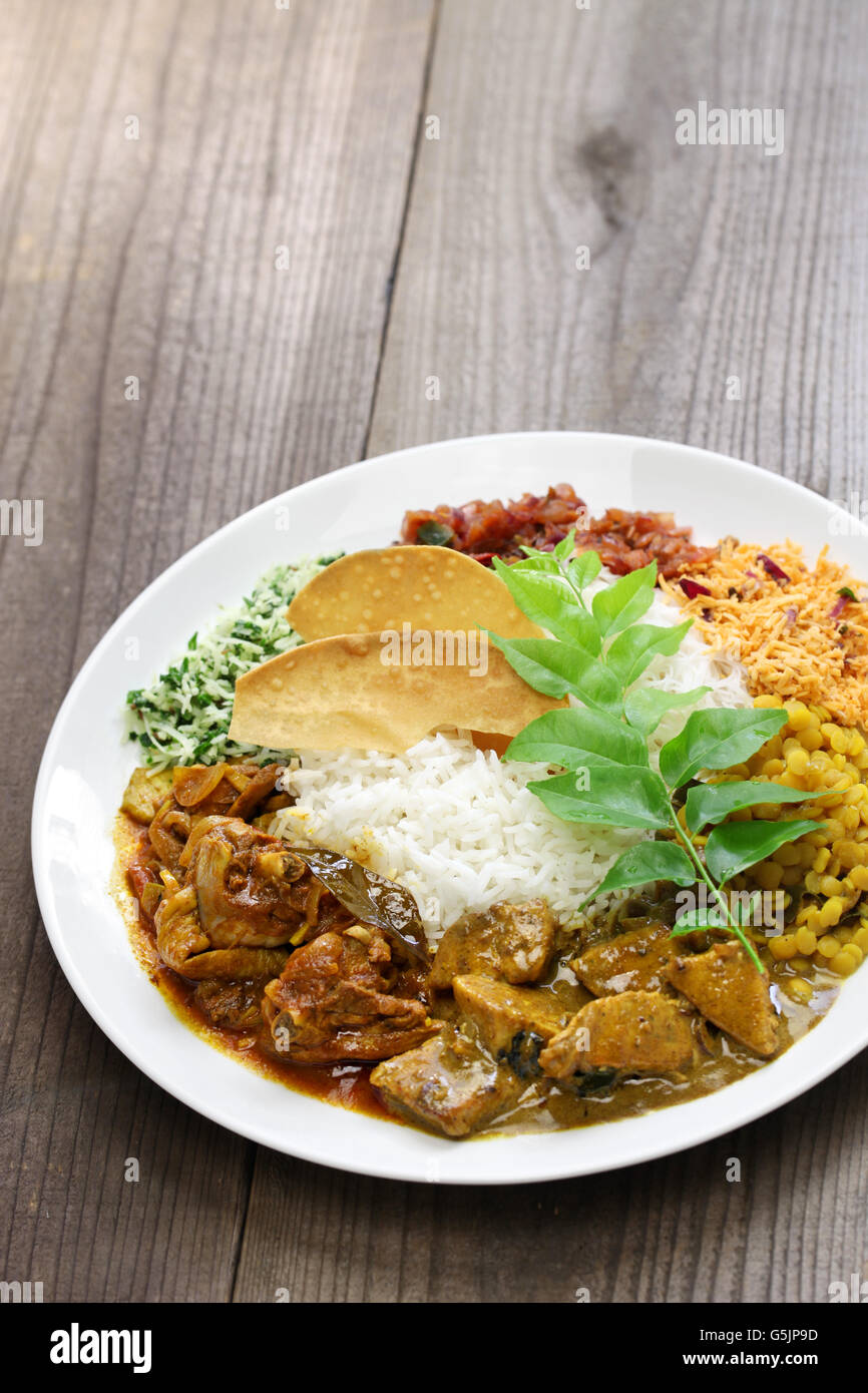 El arroz y el curry, cocina de Sri Lanka Foto de stock