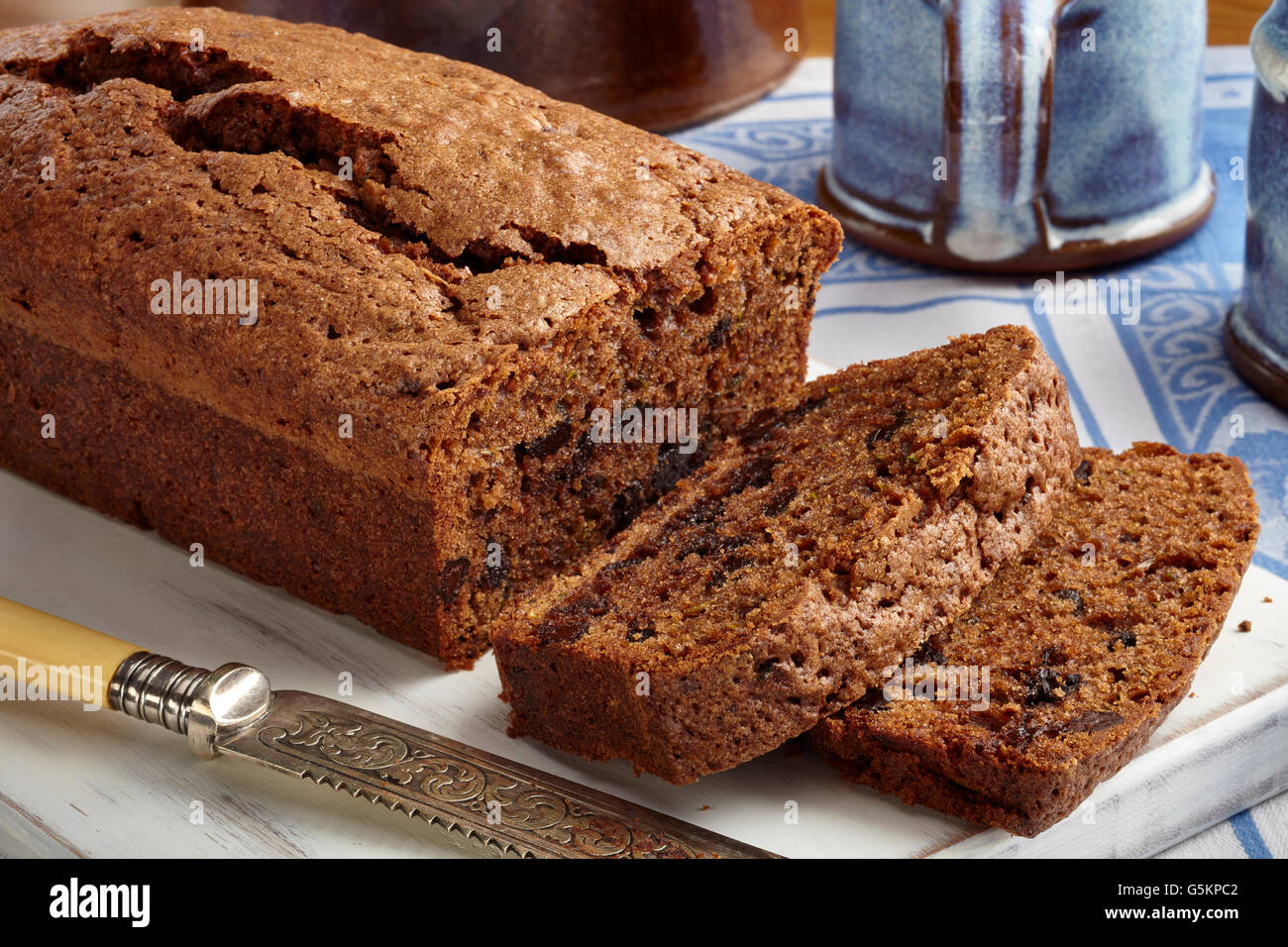 Brownie de chocolate pan de calabacín Foto de stock