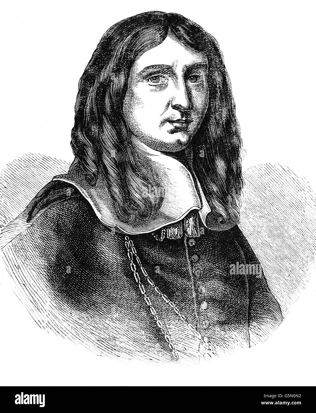 Richard Cromwell (1626 - 1712) era el Señor Protector de Inglaterra, Escocia e Irlanda. Con su padre, Oliver, de quien heredó la posición, uno de los dos únicos plebeyos para convertirse en el jefe de Estado español. Foto de stock