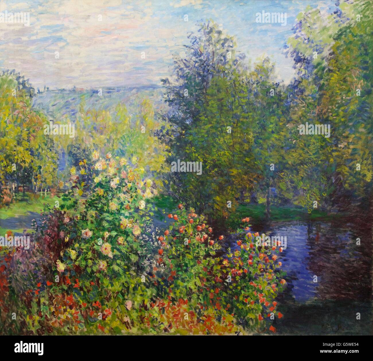 Rincón del jardín en Montgeron, de Claude Monet, en 1876, el Museo Estatal del Hermitage, San Petersburgo, Rusia Foto de stock