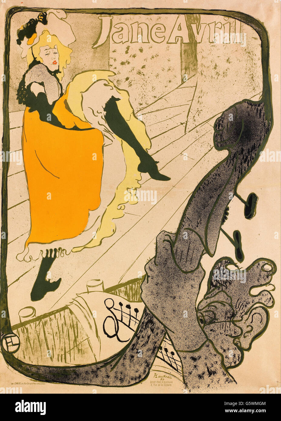 Henri de Toulouse-Lautrec - Jane Avril - Foto de stock