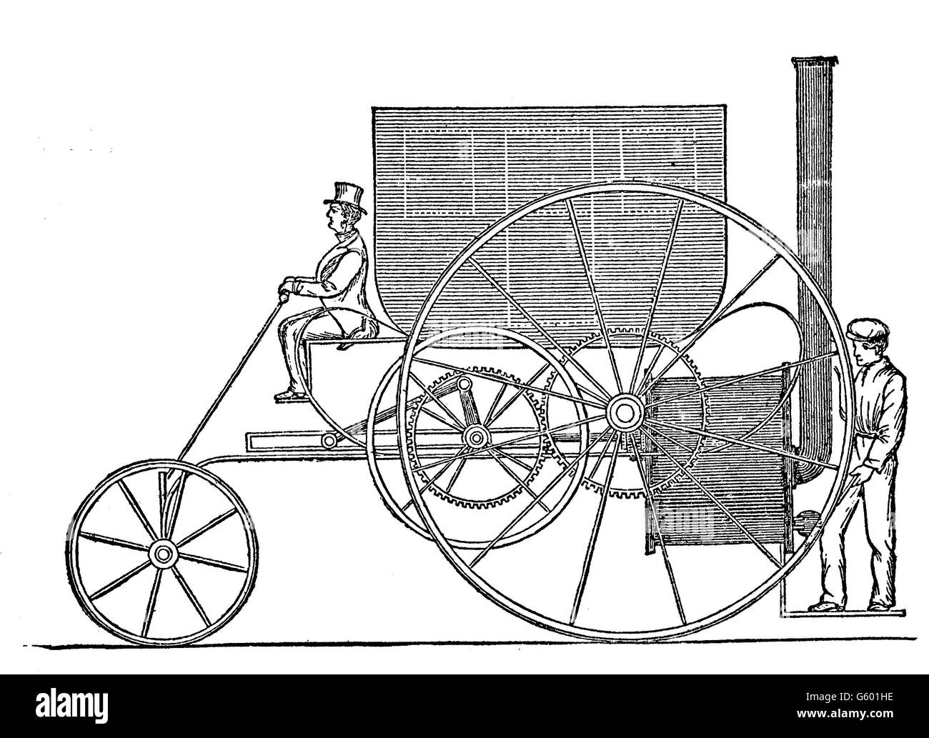 Locomotora de Trevithick1803. Richard Trevithick ( 1771 - 1833) fue un inventor británico y el ingeniero de minas de Cornwall. Foto de stock