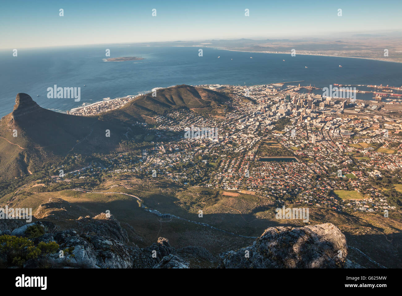 Bonita vista de Ciudad del Cabo en Sudáfrica Foto de stock