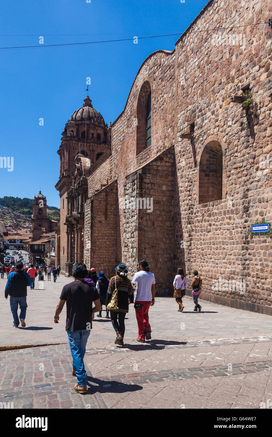 Basílica Menor de la Merced, en la Calle Mantas en Cusco, Peru. Foto de stock