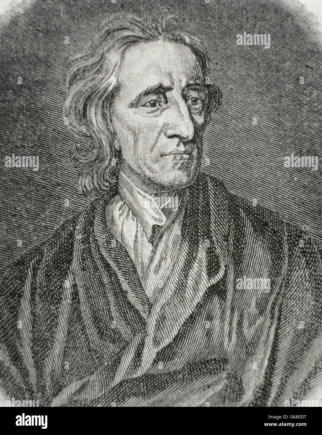 John Locke (1632-1704). Filósofo inglés. Grabado, 1881. Foto de stock