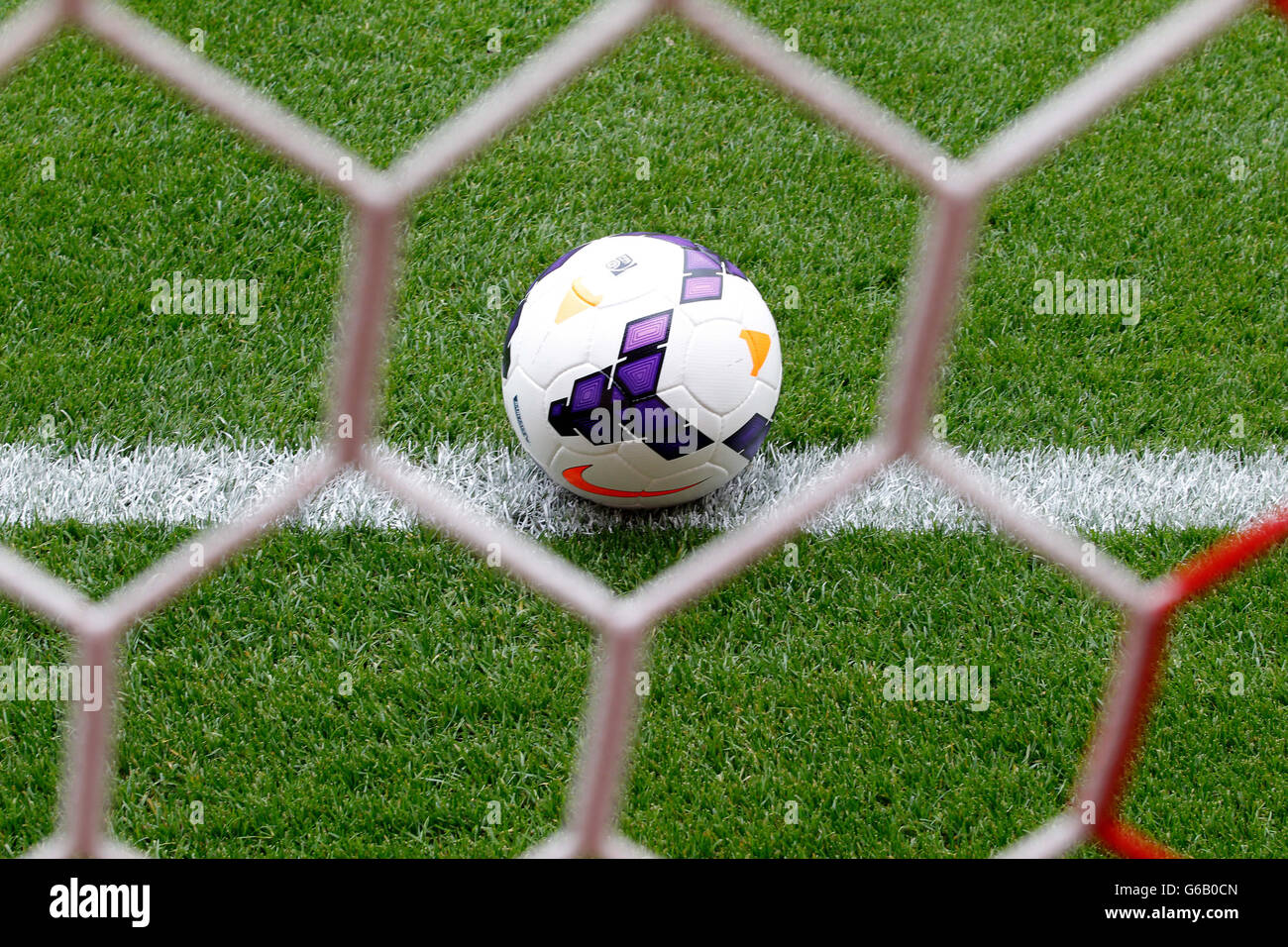 Fútbol - Barclays Premier League - Sunderland v Fulham - Estadio de la Luz. Un equipo de fútbol de la Premiership en la línea de gol Foto de stock