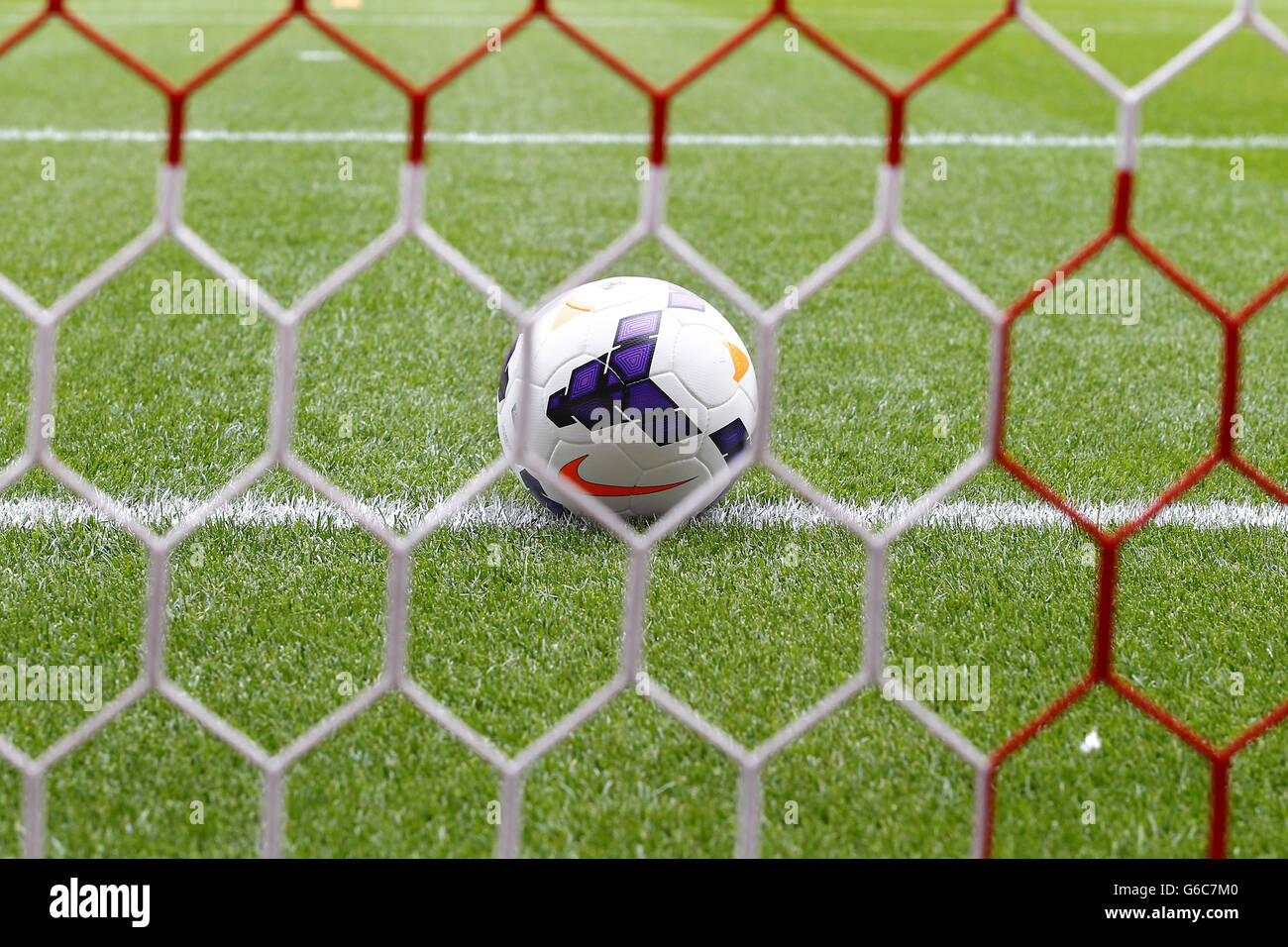 Fútbol - Barclays Premier League - Sunderland v Fulham - Estadio de la Luz. Un equipo de fútbol de la Premiership en la línea de gol Foto de stock