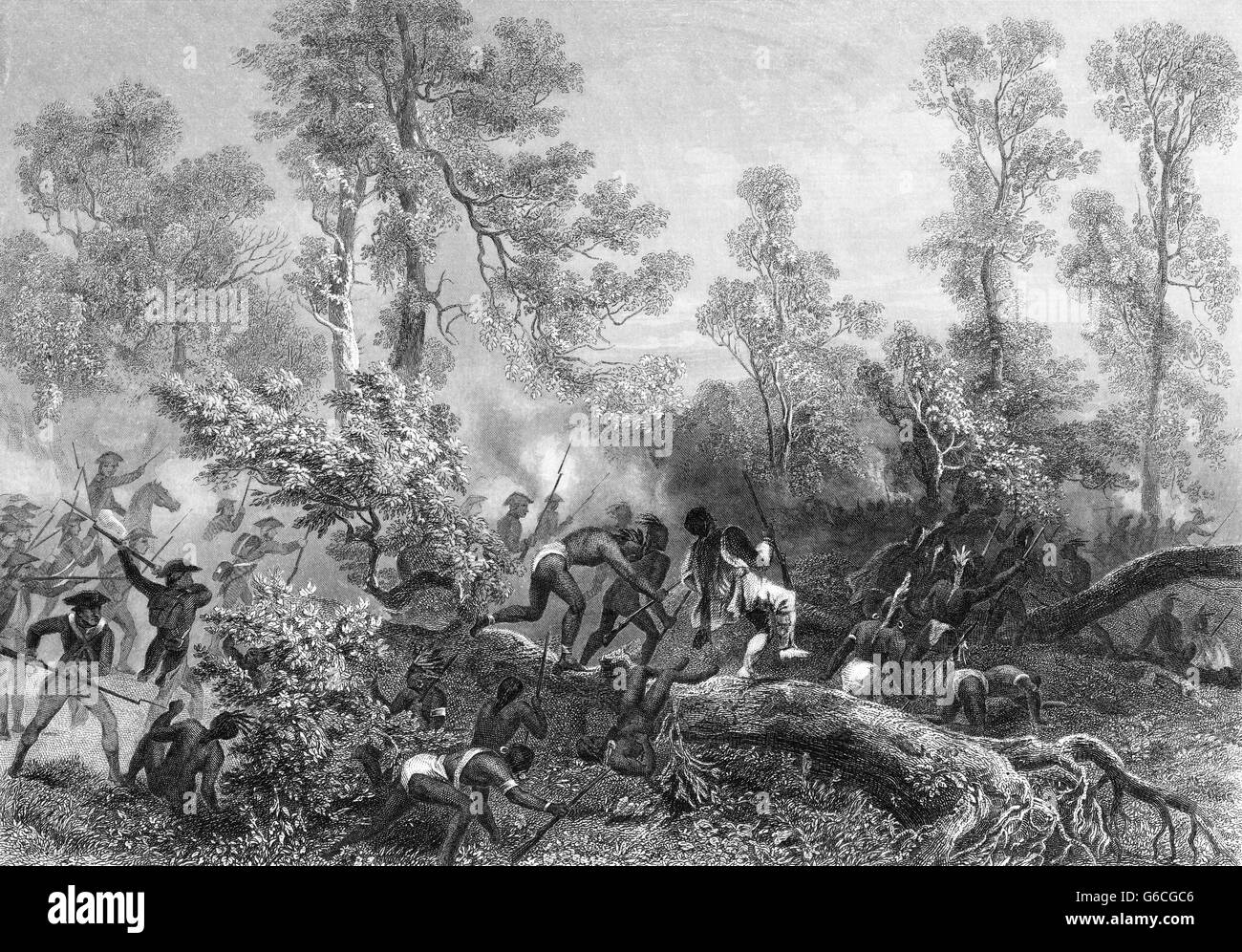 De enero de 1791 las tropas estadounidenses luchan indios nativos americanos BATALLA DE MIAMI OHIO Foto de stock