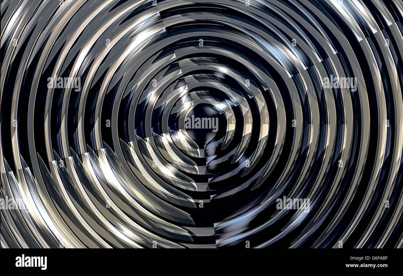 Espiral metálico brillante de fondo la ilustración 3D Render Fotografía