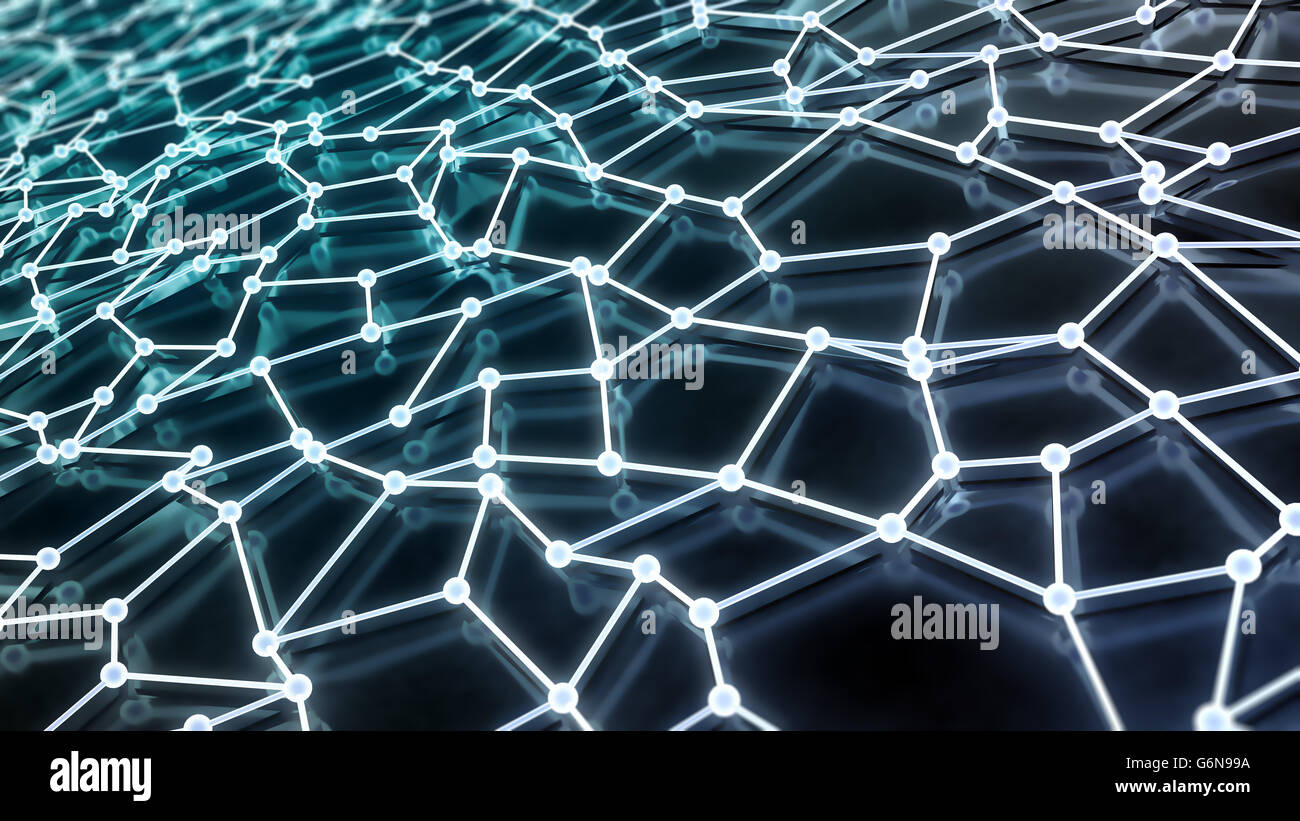 Conexiones de red abstracto - Ilustración 3d Foto de stock