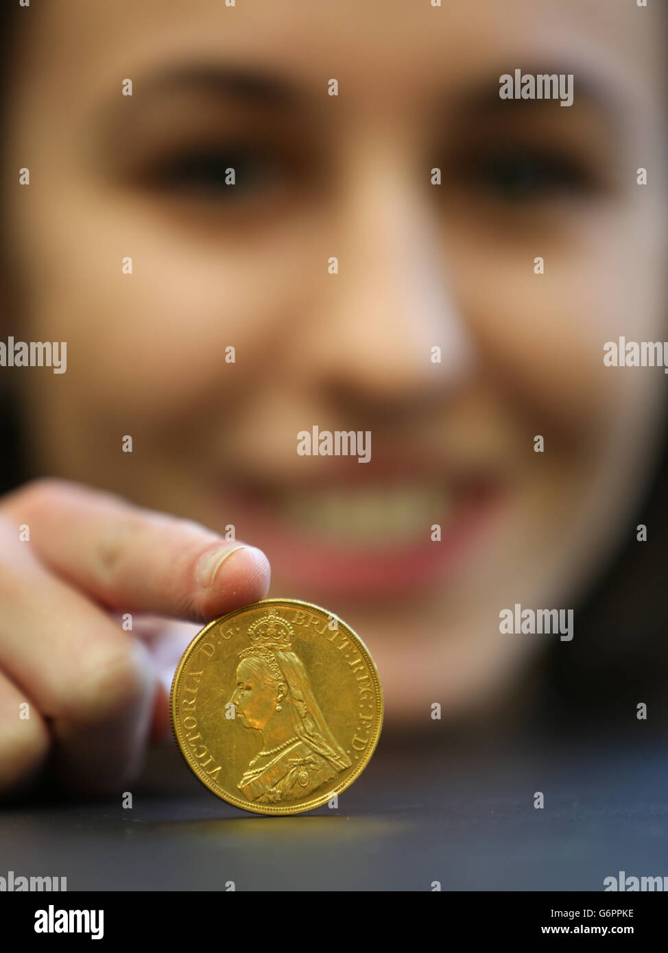 Colección de moneda subasta Foto de stock