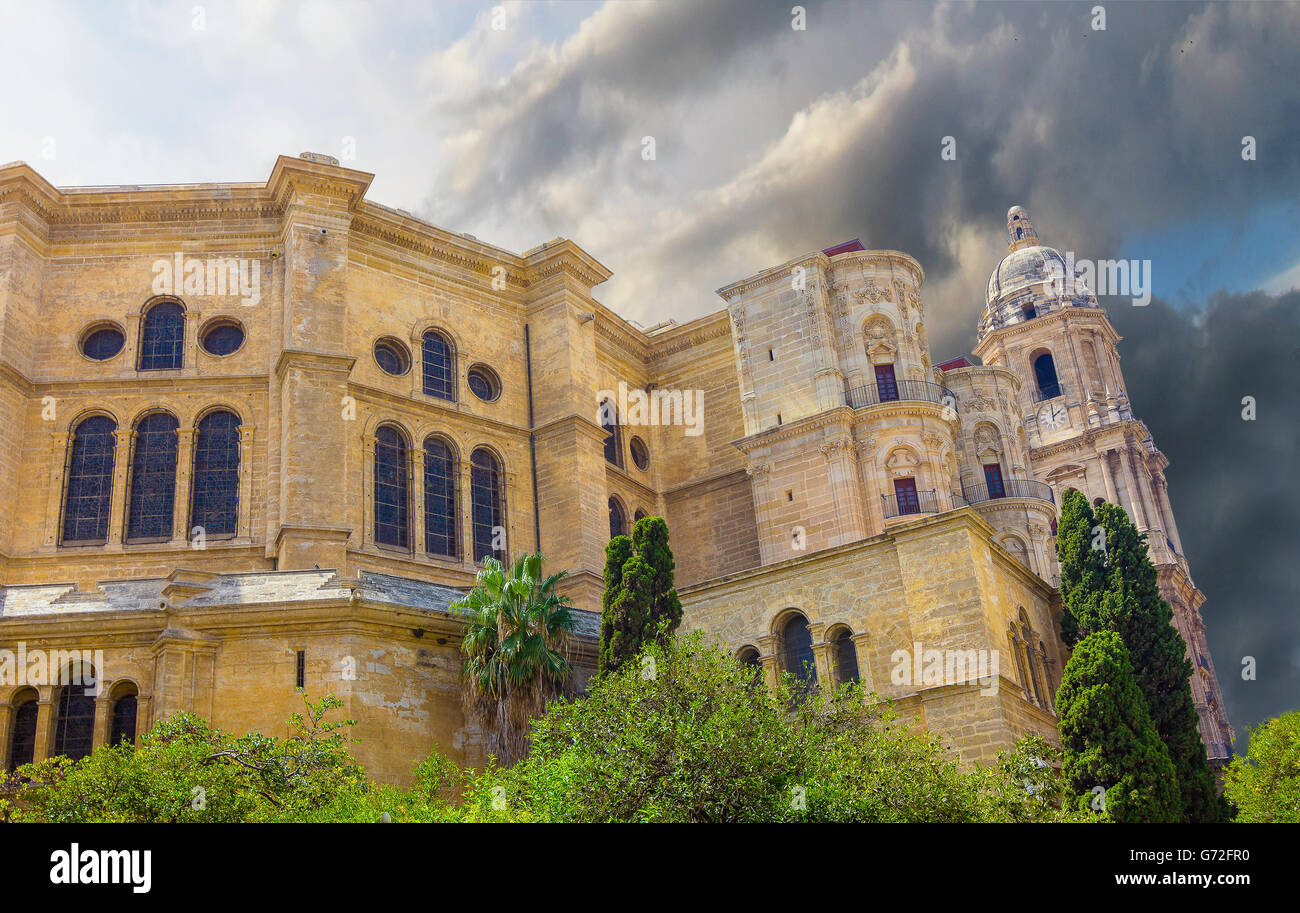 Catedral de la Encarnación en Málaga, España Foto de stock