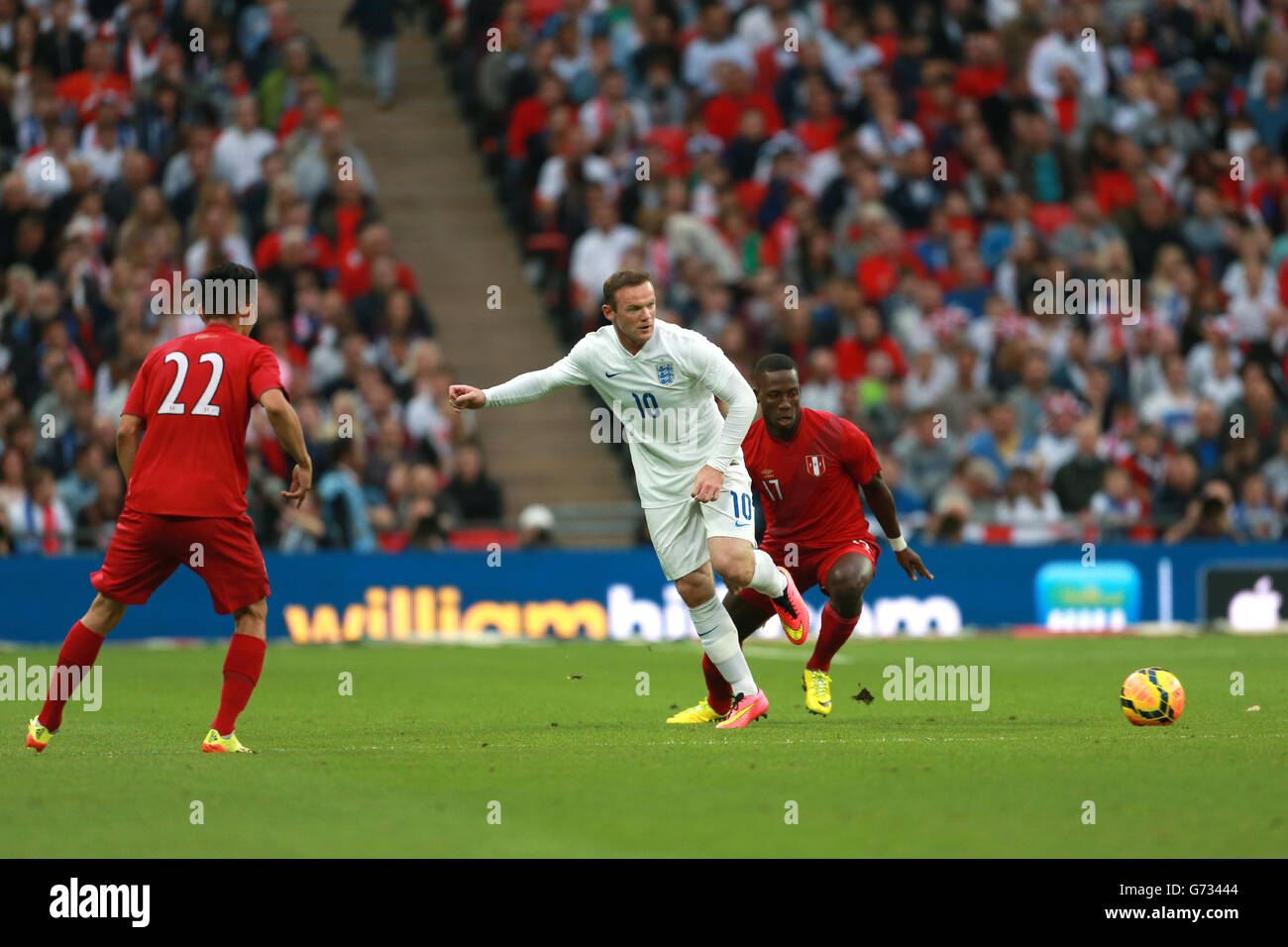 Fútbol - Copa Mundial 2014 - Friendly - England contra Peru - Estadio Wembley. Wayne Rooney de Inglaterra en acción Foto de stock