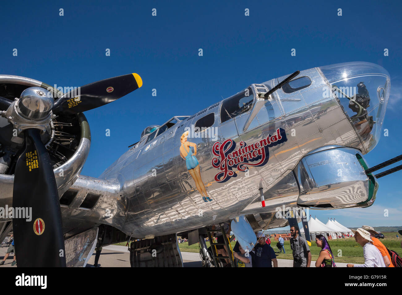 Viaje sentimental, B-17G Flying Fortress bombardero, Alas sobre Springbank, Springbank Airshow, Alberta, Canadá Foto de stock